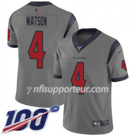 Maillot Homme Houston Texans Deshaun Watson 4 Nike Gris 100th